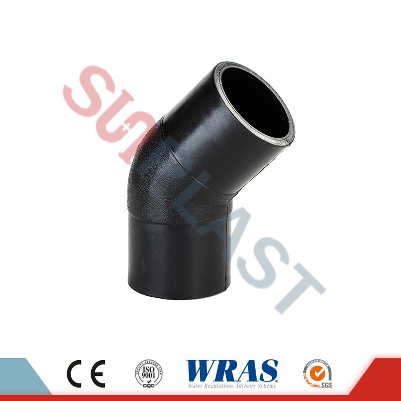 HDPE Butt Fusion Cotovelo de 45 graus